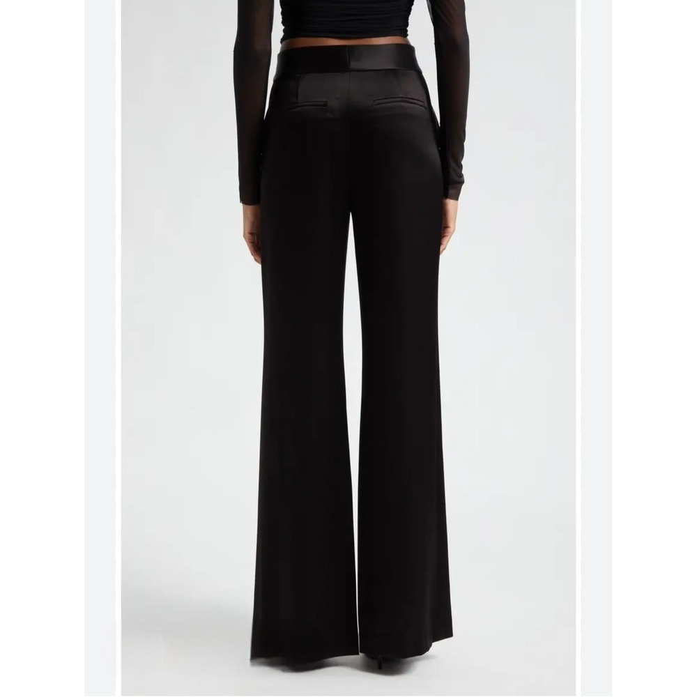 Alice + Olivia Black Wide Leg Wide Waistband Trousers Pants 12 79-168-074 181 - Picture 2 of 6